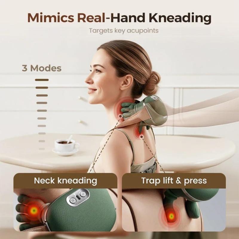 Multifunctional Realistic Hand Five-Finger Shoulder Neck Massager, Electric Massage, Neck Shoulder Relaxer, Wireless Portable Design, USB Charging, Christmas Gift