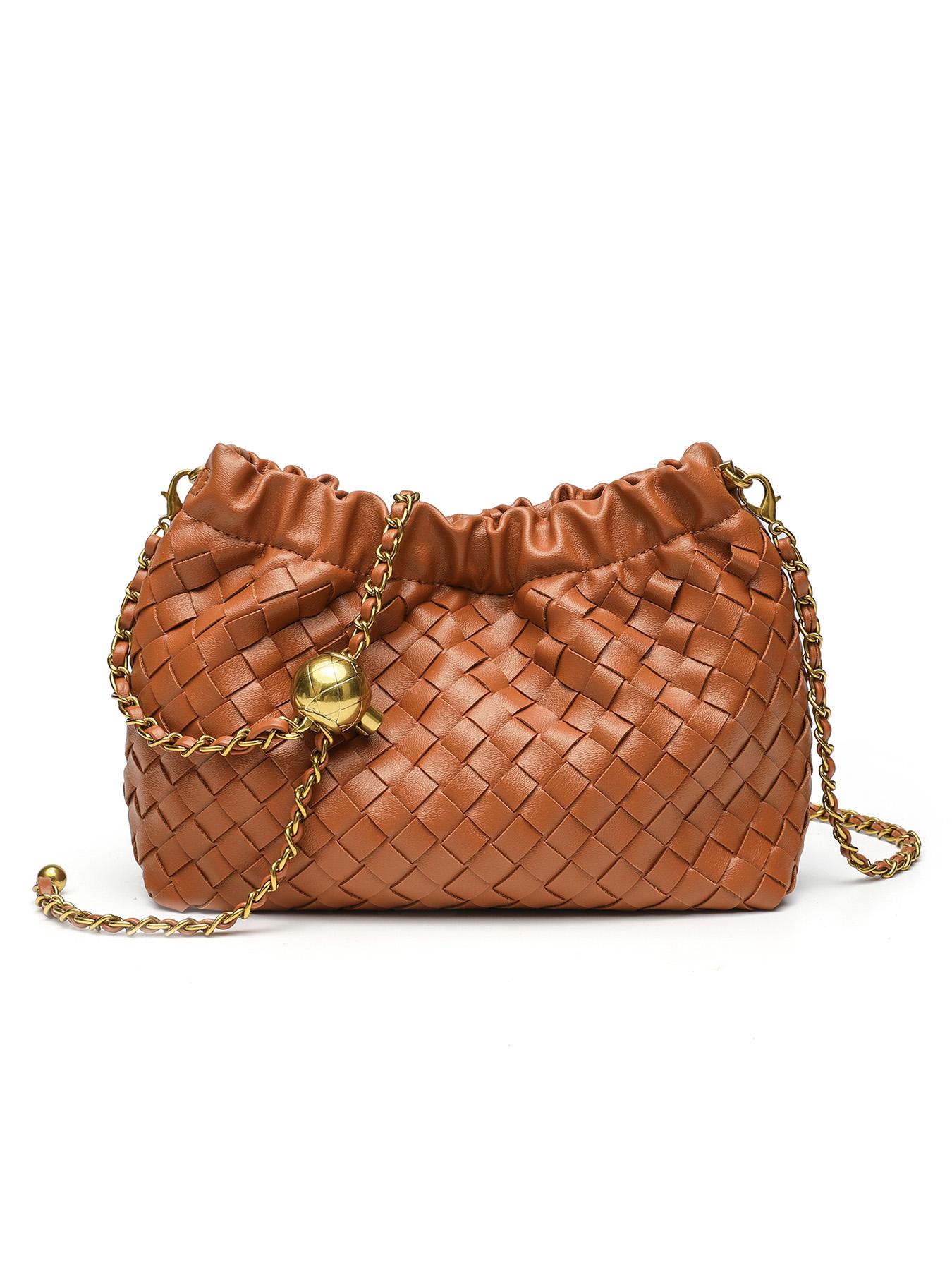 New Cloud Design Handmade Woven Chain Shoulder Bag, Simple Fashion Crossbody Backpack for Women, Unique Style Daily Use