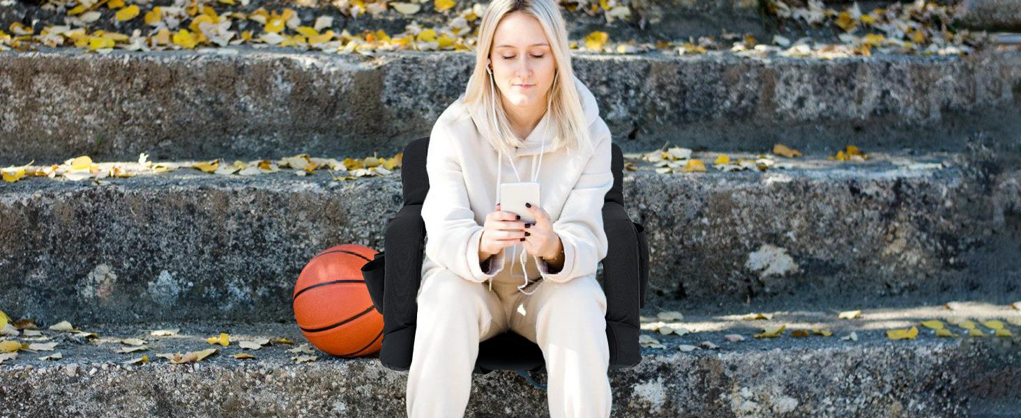 SLSY Thick Stadium Seats for Bleachers with Back Support, Folding Stadium Seats Bleacher Seats with Backs and Cushion, 6 Reclining Positions Stadium Chair for Sporting Events Outdoor Indoor SLSY Thick Stadium Seats for Bleachers with Back Support, Folding Stadium Seats Bleacher Seats with Backs and Cushion, 6 Reclining Positions Stadium Chair for Sporting Events Outdoor Indoor