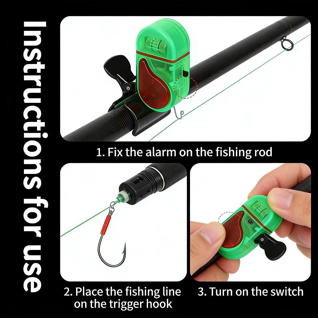 Flash Fishing Alarm for Sea Rods, High Sensitivity Automatic Sensor, Electronic Fish Hook Bell, Ideal for Anglers, Durable Design