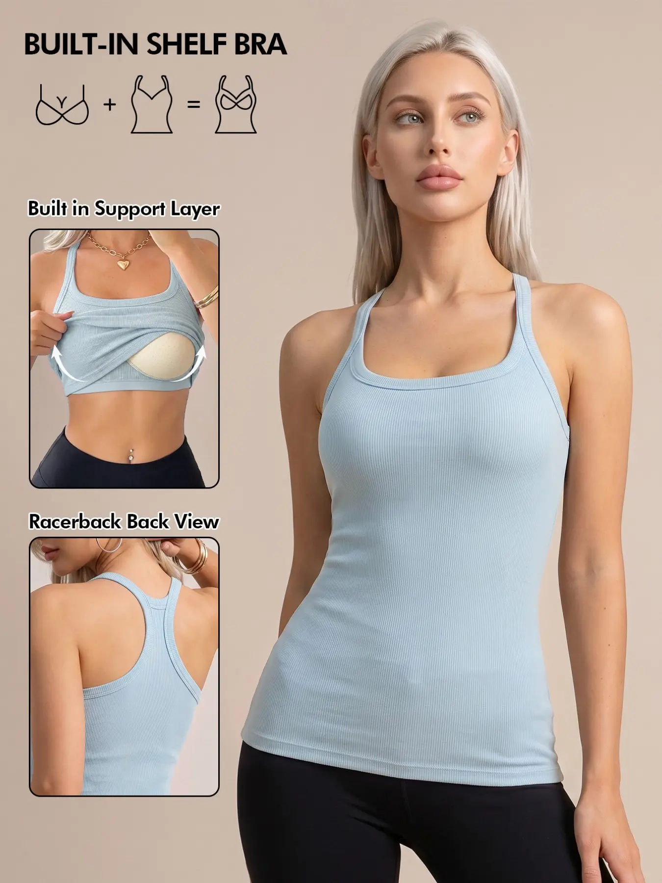 Women's Strapless Tank Top with Padded Bra, Soft Skin-Friendly, Comfortable Breathable, Slimming Fit, Suitable for Home, Outdoors, Parties, All Seasons