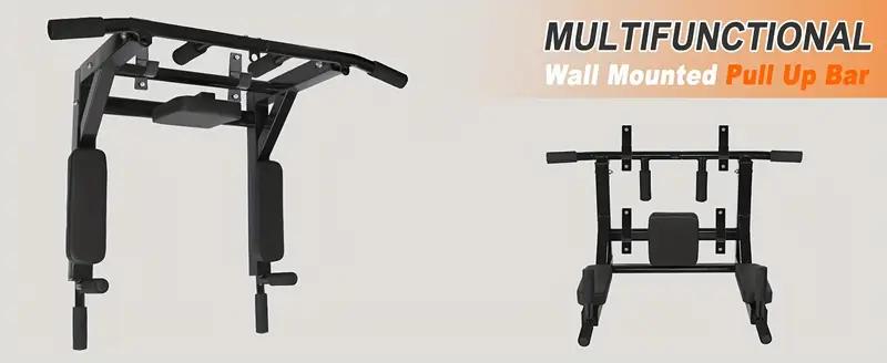ROCKRAF 440Lbs Support Multifunctional Wall Mounted Pull Up Bar, Dip Station for Home Gym, Indoor Workout, Chin Up Bar ROCKRAF 440Lbs Support Multifunctional Wall Mounted Pull Up Bar, Dip Station for Home Gym, Indoor Workout, Chin Up Bar