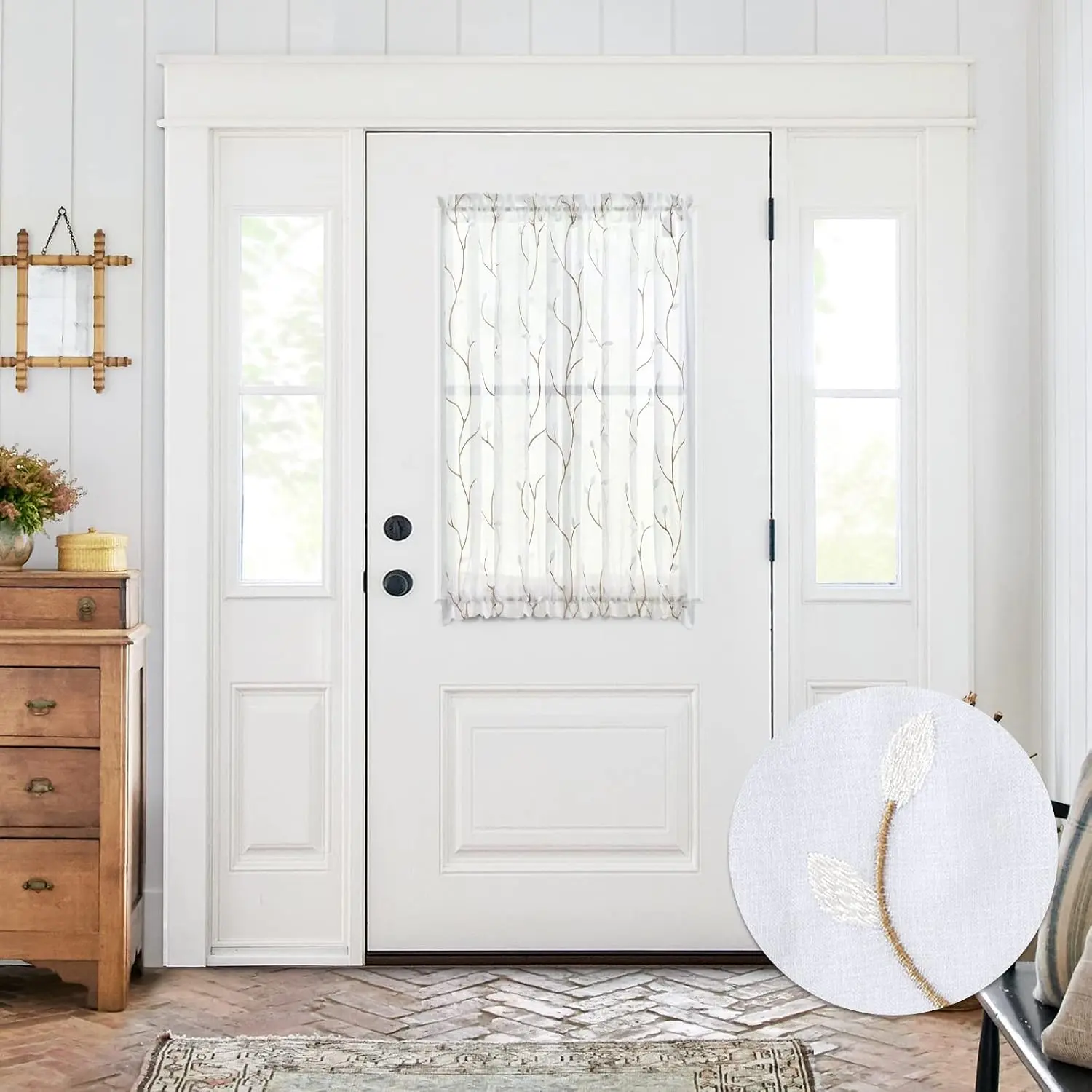 Floral Door 55x40 Inches Farmhouse 1 Panel White