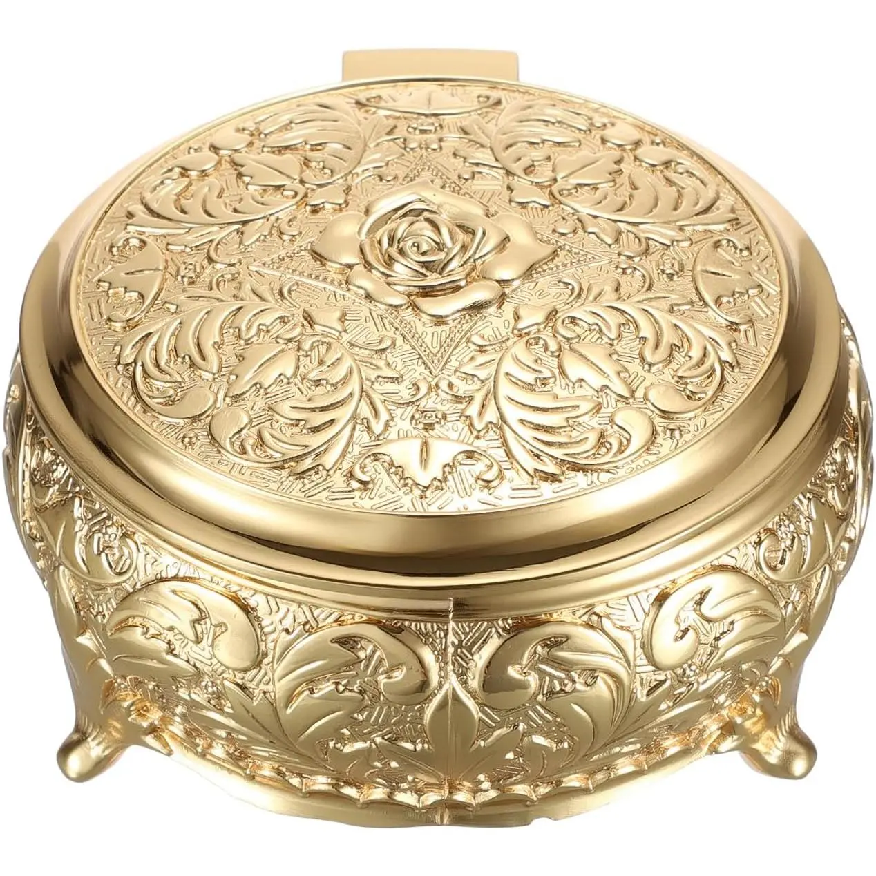 Vintage Metal Jewelry Box Different Shape- Small Antique Ring Earrings Necklace Storage Organizer Case Metal Treasure Chest Trinket Keepsake Gift Box