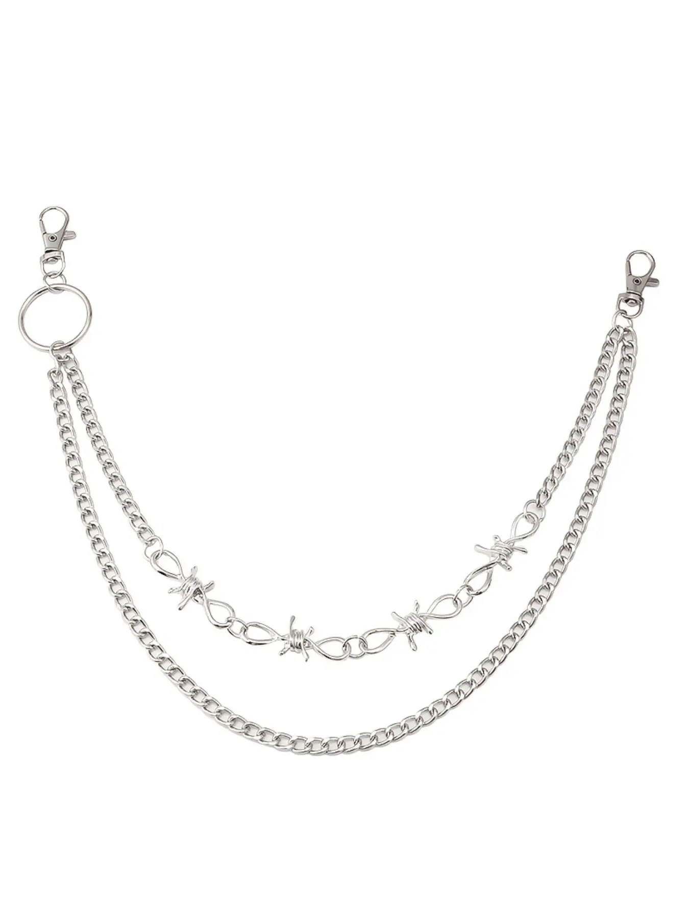 1pc Punk Double-Layer Pant Chain - Edgy Metal Trouser Accessory for Jeans & Shorts. Unisex Streetwear Hip-Hop Jewelry for Club, Party, Concert & Daily Outfits. Great Gift for Gen Z, Festival Goers & Fashion Lovers.
