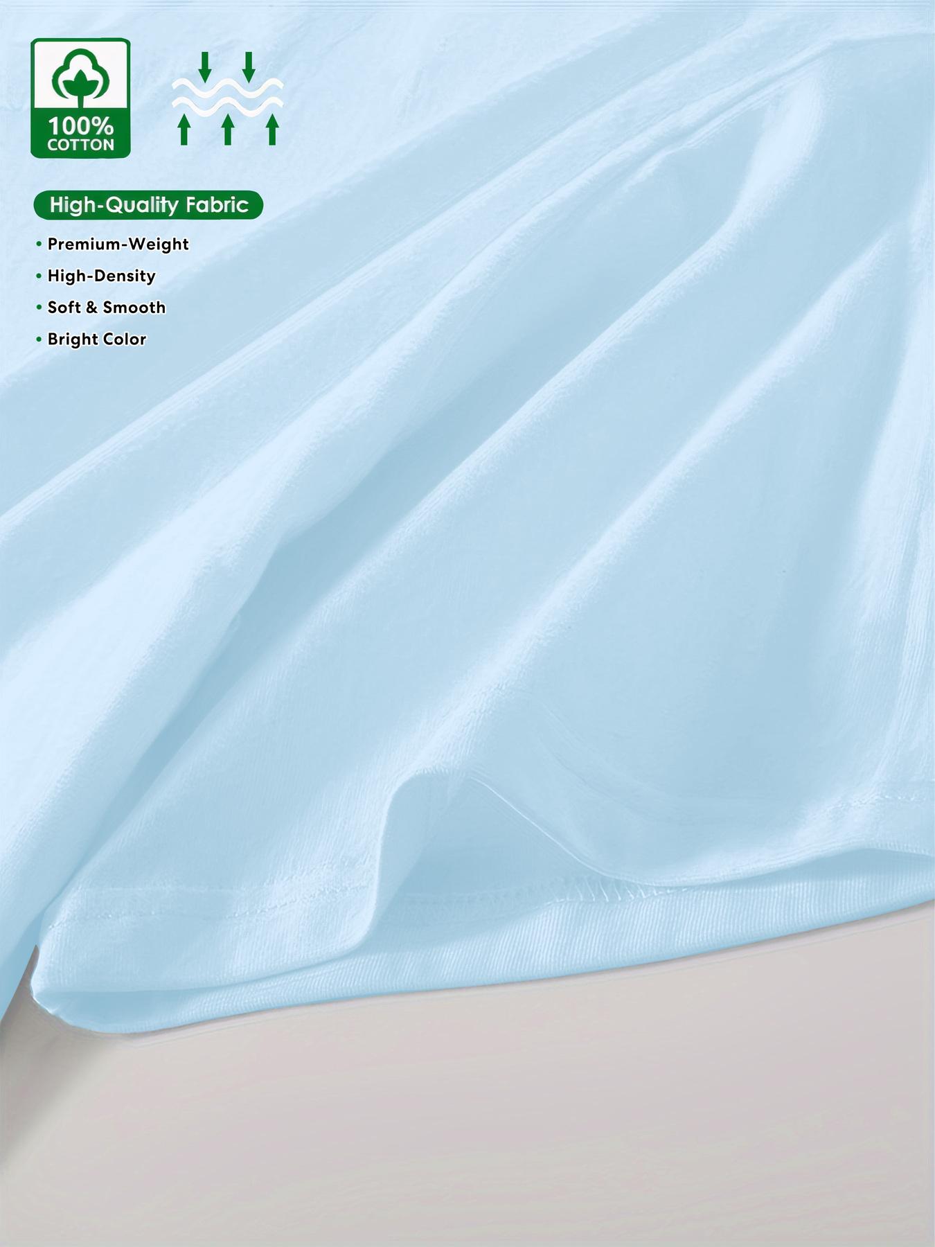 Men's pure cotton casual short-sleeved T-shirt, spring and summer style short-sleeved solid-color printed casual sports T-shirt, all-cotton home and outdoor comfortable and breathable round-neck T-shirt, suitable as a gift for men