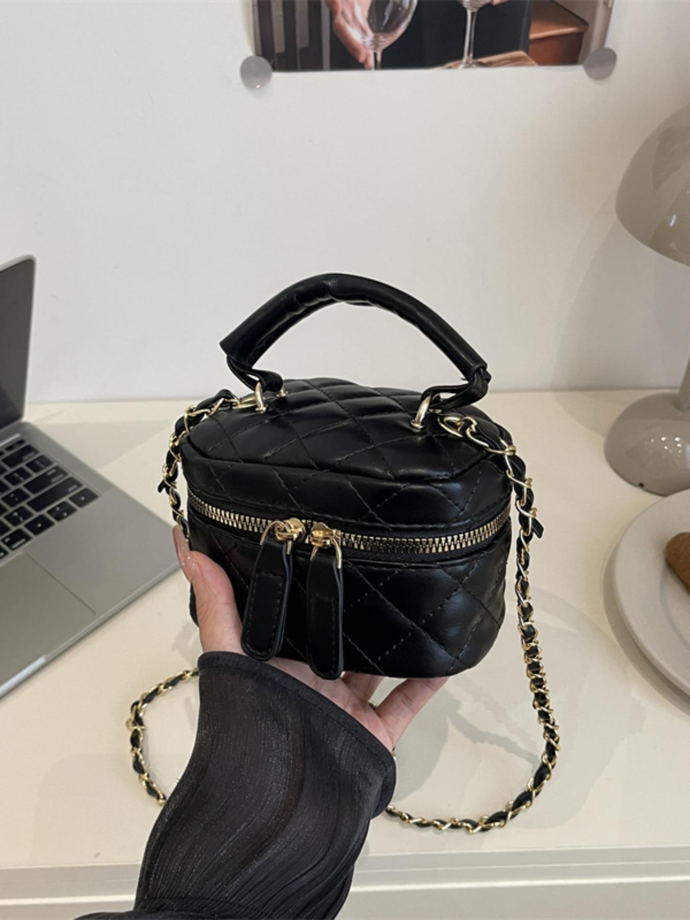 Mini Square Bag, Elegant Plaid Design, All-Season Handbag, Simple Shoulder Crossbody Box Bag, Fashionable and Stylish