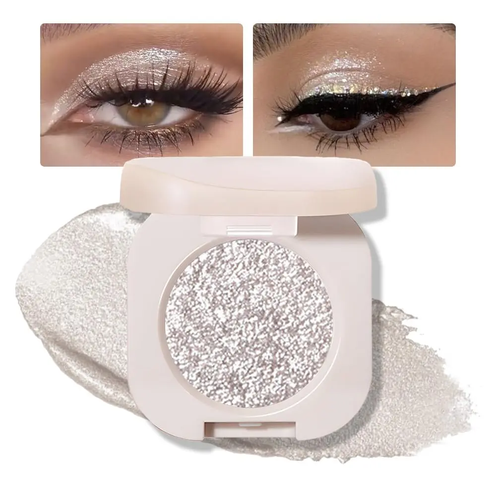 Glitter Cream Eyeshadow, Holographic Shimmer Single Eye Makeup Cosmetic for Older Women, a12# Silver Glitter Sparkle, B01#Champagne Gold Sparkle, A12# Slive Glitter