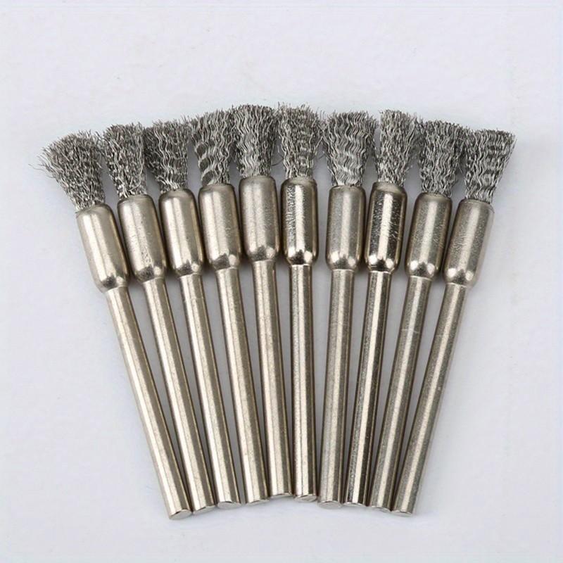 15 Pencil Brush Install Steel Wire Wheel Brushes, 3.17mm Handle Shaft Core Set, Electric Rotary Tool Grinding Machine Accessories