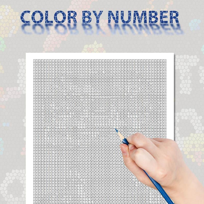 Adult Coloring Book, Mosaic Art Style Stress Relief, Mystery Mosaic Design, Digital Coloring Pages, No Pens Included