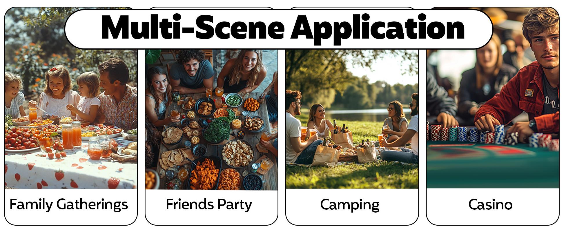 Poker Table Foldable, 8 Player Folding Poker Table, 72 Inch Texas Holdem Poker Tables, Portable Game Table with Cup Holders, Green Playing Cards