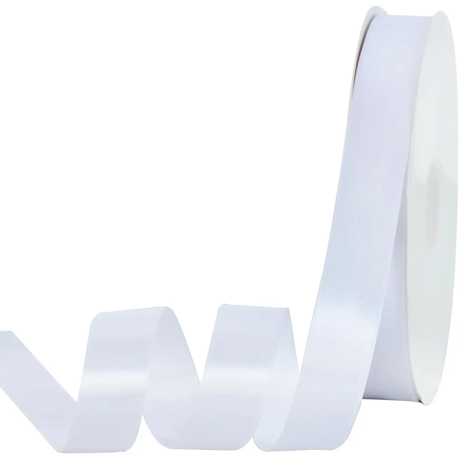 7/8 Inch 100yds White Satin Ribbon Thin Solid Fabric Ribbon perfect for crafts lei making gift wrapping bows invitations bouquets, for Christmas Halloween wedding & Valentine’s decor