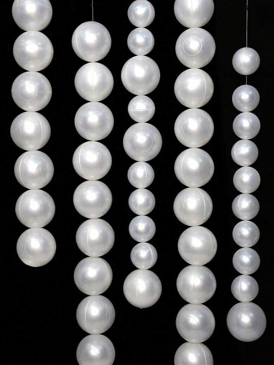 30pcs Giant Pearl String Pendant Decor, White Round Faux Pearl Backdrop Wall Hanging, Wedding Ceremony Decoration, DIY Pearl Garland, Pearl Wreath Stair Decor, White Faux Pearl Christmas Tree Wreath, Party Decoration