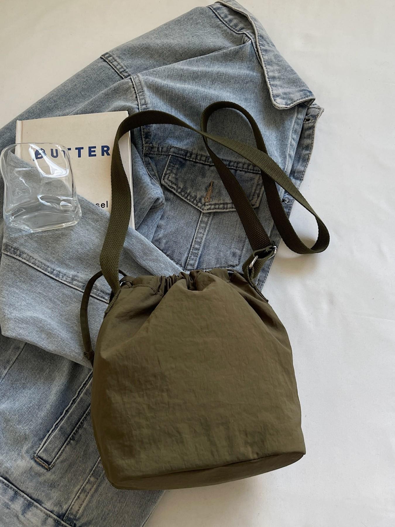 Women's Solid Color Zipper Closure Crossbody Bag, Fashion Versatile Cloth Bag, Everyday Crossbody Bag, Perfect for Daily Use and Travel, Women's Stylish Accessory