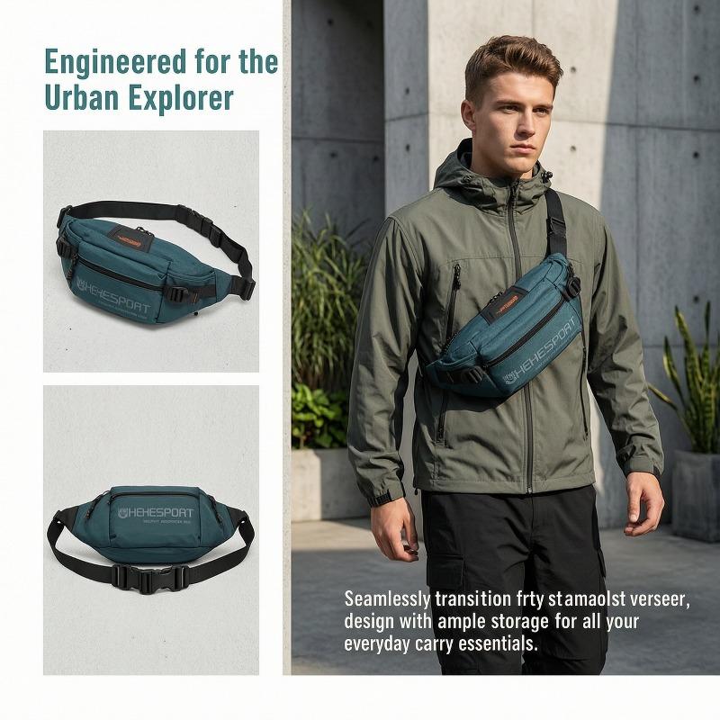 Unisex Stylish Sports Sling Bag – Lightweight Outdoor Crossbody Pack for Phones (Wearable as Shoulder or Waist Bag)