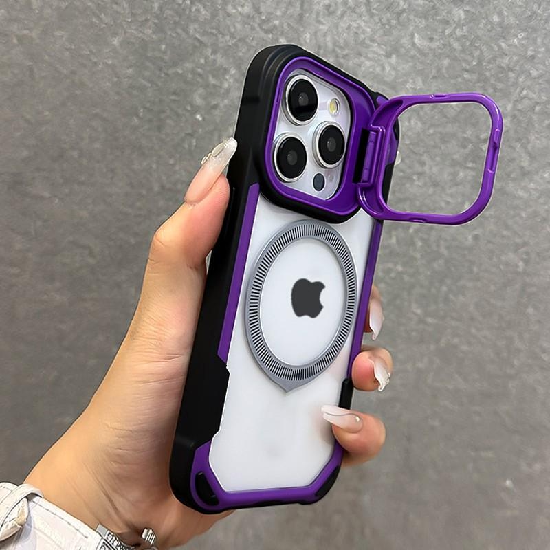 Premium Transparent Protective Case for Iphone 17 16, 15, 14, 13 Pro Max Air Plus, Featuring Magnetic Attachment And a Camera Lens Stand  Compatible with Magsafe