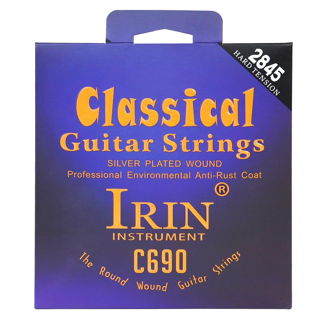 Irin C690 Classical Guitar Strings, Nylon + Silver Color Wound, 4 Strings, Ideal for Musical Performance, Durable & Reliable