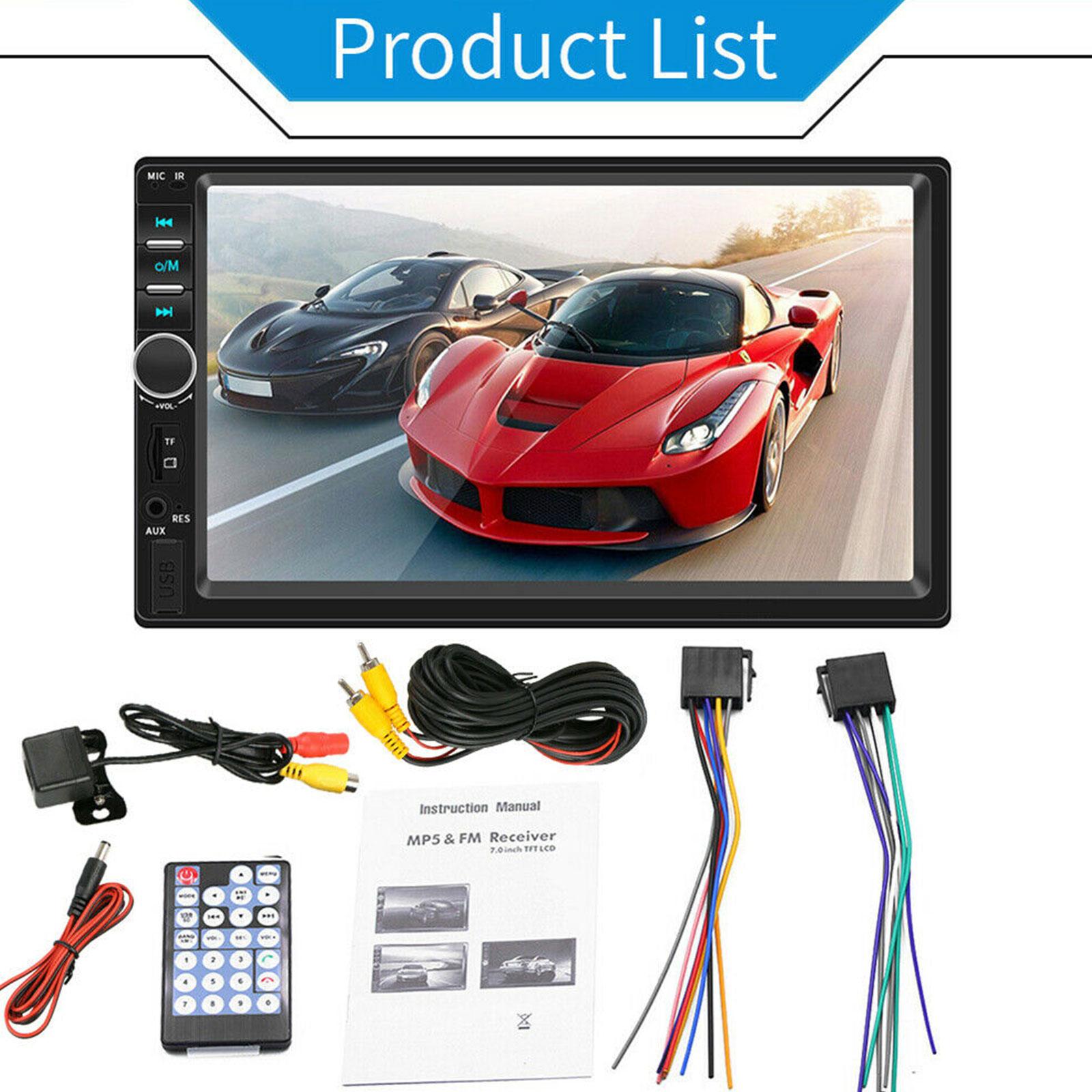 Bileeko Car Radio Digital 2 din Stereo 7inch HD Screen Autoradio Multimedia Player MP5 Bluetooth USB TF FM Camera