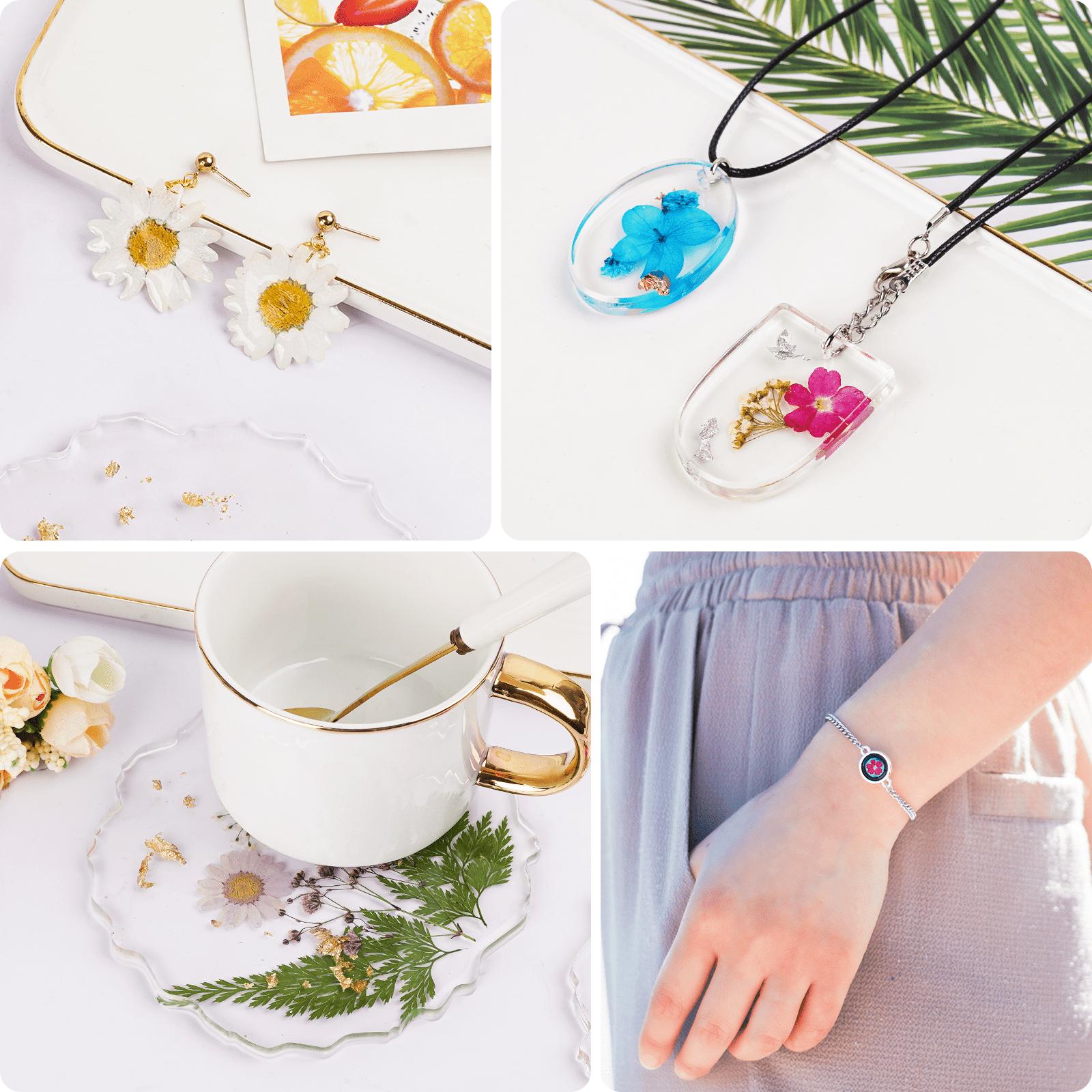 153 PCS Jewelry Making Kit / 85Pcs Dried Flowers Kit / Unique Resin Bezels, Beginner Resin Kit,Christmas gift, Resin Accessories for Keychains, Jewelry, Earrings,necklaces,Pendants,DIY Handmade Holiday Gift Crafts, Uv Light,Christmas Gifts - Let's Resin