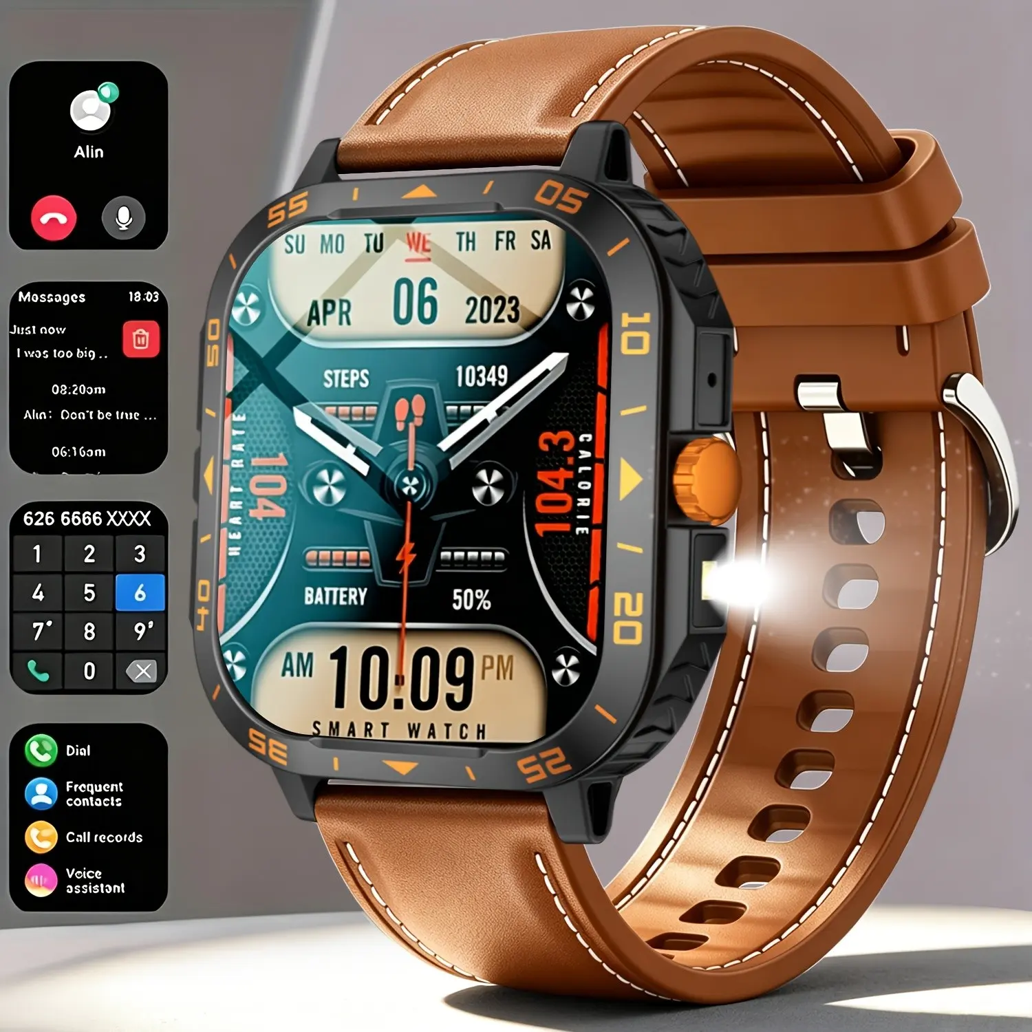 Latest Fashion Smartwatch/Smart Wristwatch, Men's Watch/Wearable Multifunctional Smartwatch, Supports Wireless Notifications/Calls/Alarm Function, Fitness Tracker with Multiple Sports Modes, Weather Display, Modern Design, Valentine's Day Gift