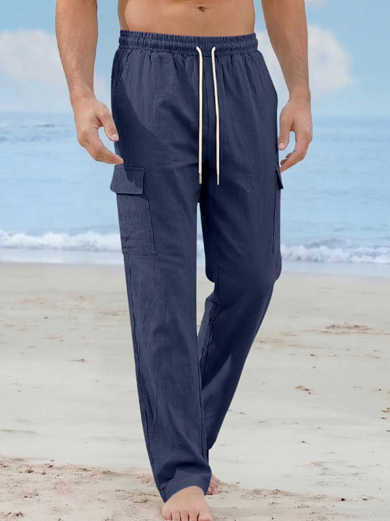 Men's Loose Linen Pants, Simple Luxurious Outdoor Workwear, Sporty Casual Long Pants, New American Style, Comfortable and Stylish