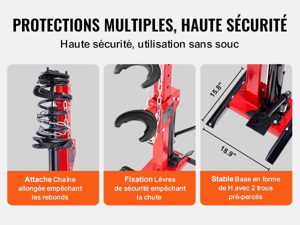 VEVOR Strut Spring Compressor, 4.5 Ton/9920 LBS Hydraulic Jack Capacity, 1 Ton Rated Compression Force, Auto Strut Coil Spring Compressor Tool, Hydraulic Spring Compressor for Strut Spring Removing