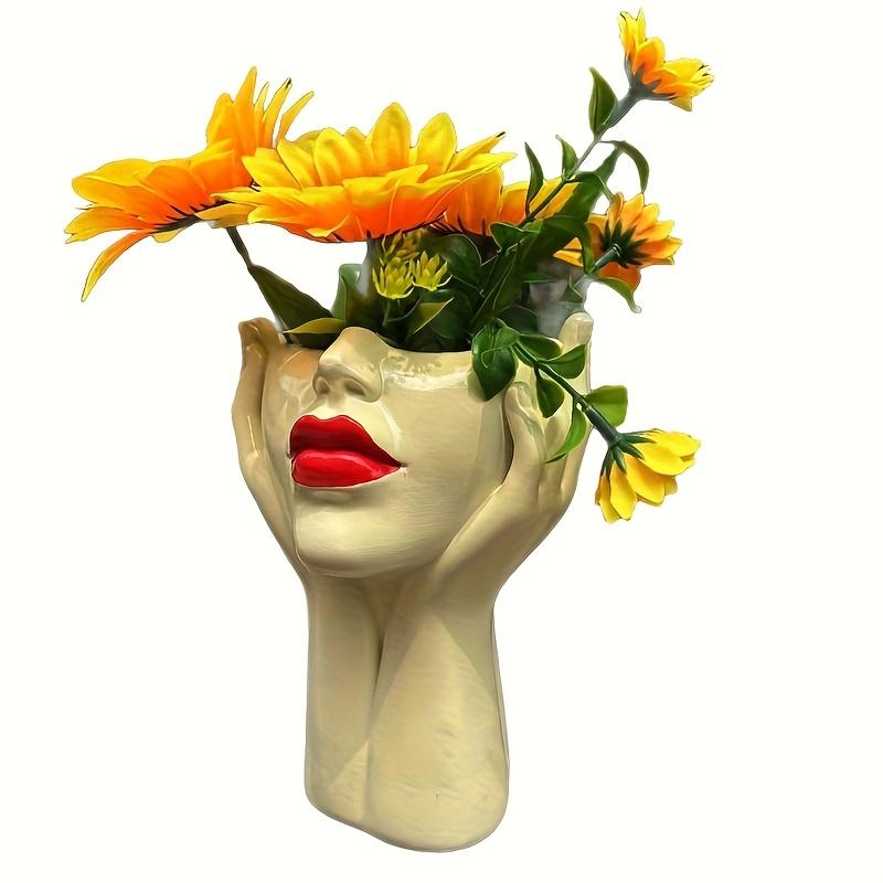 1 elegant resin makeup brush storage box with red lip design – lightweight synthetic resin cosmetic organizer, freestanding desktop storage for bathrooms or dressers, vanity table use