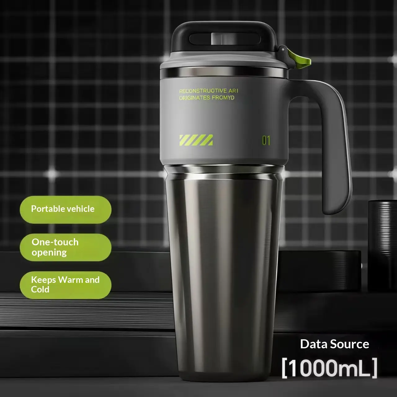 Mechanic Humor "Curious Enough To Take It Apart" Design 40oz Insulated Cup, Large Insulated Cup with Straw, Lid, and Handle, Stainless Steel Water Bottle, Reusable Drinking Cup, High-Quality Water Bottle, Fashionable Portable Drinking Cup for Office