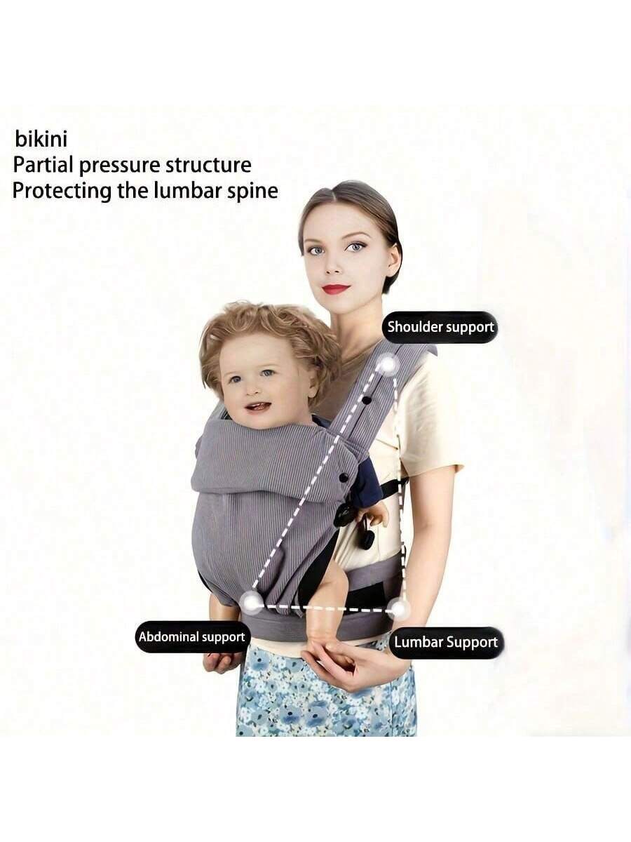 Adjustable Baby Carrier Backpack, Soft Plush Fabric, Four-In-One Multifunctional Design, Lightweight & Breathable, Perfect for Outdoor Use