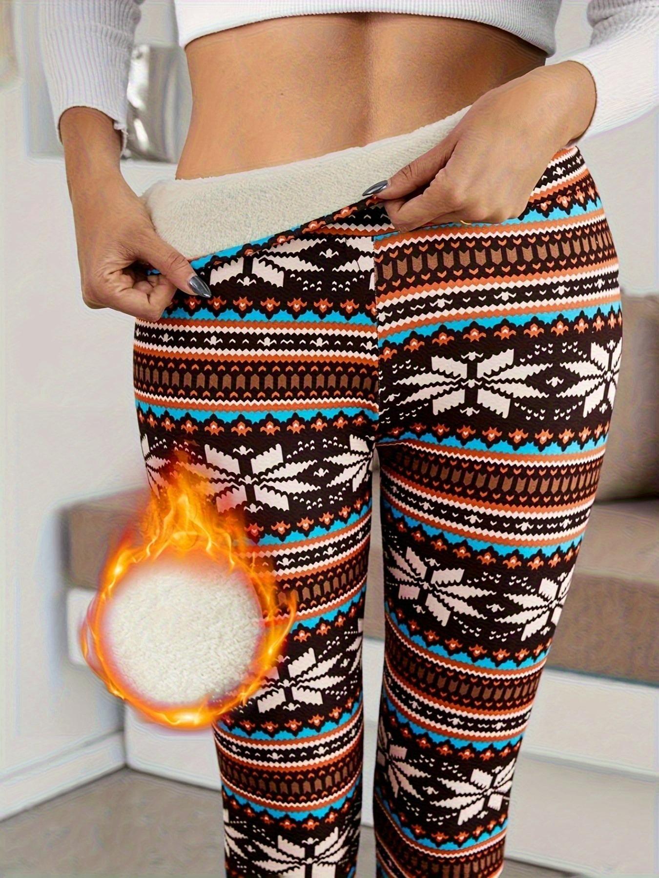 Women's Christmas Winter Warm High-Waisted Elastic Fashion Slim Fit Bottoms, Casual Sporty Style, All Seasons Wear High Stretch Leggings