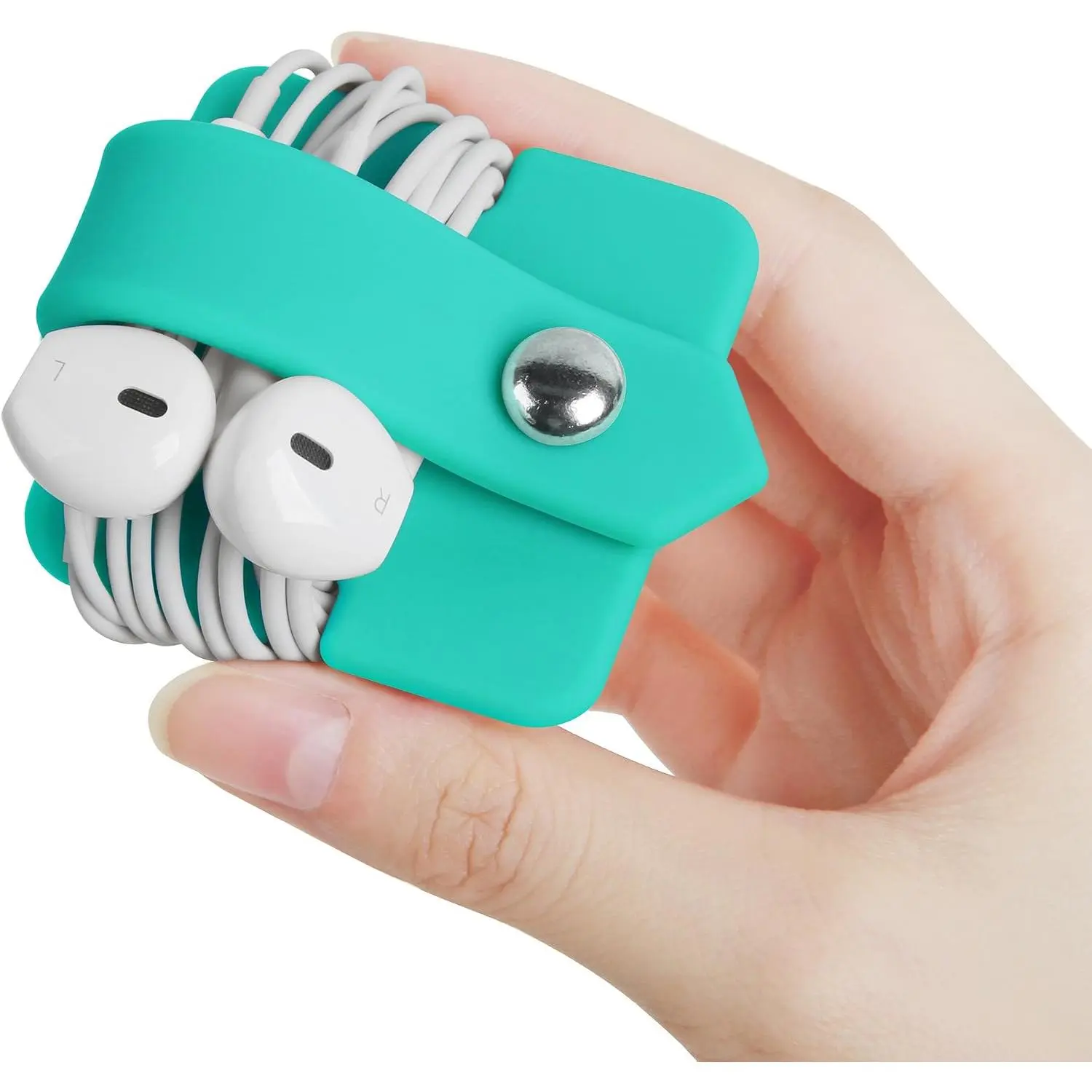Silicone Earphone Organizer Earphone Wrap Winder Headphone Cord Organizer Wrap Winder Manager Cable Winder(Blue, 1 Piece)