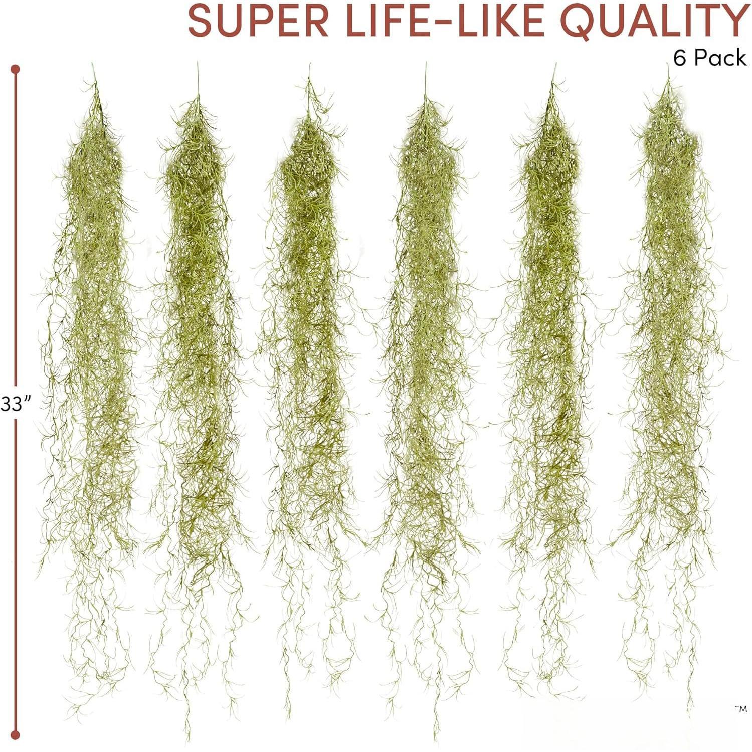 Spanish Moss 6 Pack, 33" -  Artificial & Faux Moss Decor