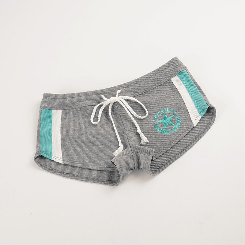 Vintage Embroidered Low-Waist Shorts, Y2K Tie-Back Elastic Waist, Patchwork Casual Sporty Hot Girl Shorts for Women