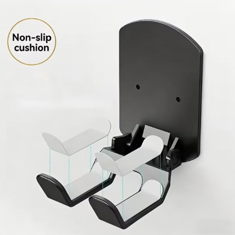 Adhesive Game Controller and Headset Stand, No-Drill Wall Mountable Wall Mount Compatible Foldable Desktop Organizer, Space-Saving for Gamers Office School, Switch Ps Xbox Holder