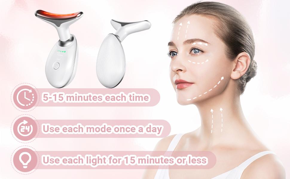 7 Color Facial Massager Tool with 7 LED Lights High-frequency Vibration Adjustable Power Levels for Neck Facial and Leg Soothing Blackhead Removal Christmas Gift