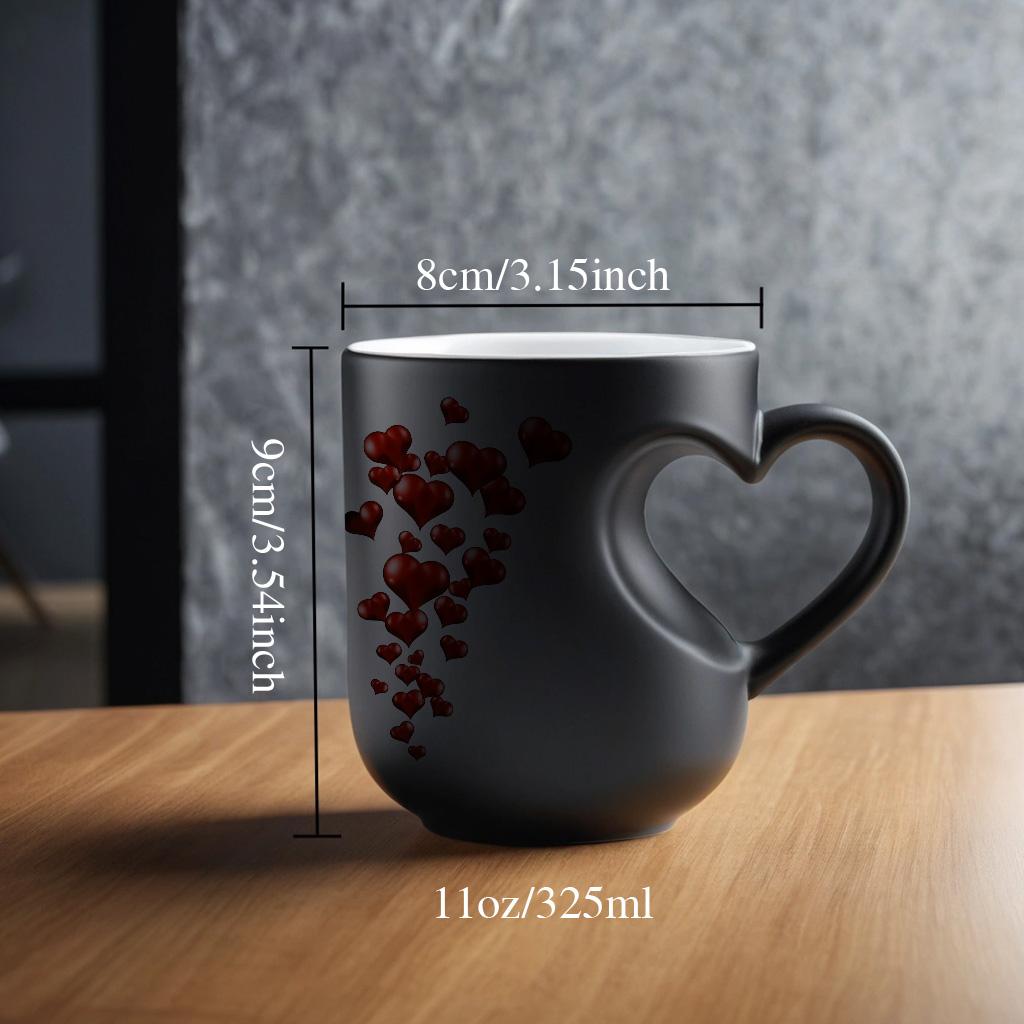 Magic Color Changing Heart Shape Mug, Heat Sensitive Coffee Mug, Perfect Mother’s Day Gift, Valentine’s Day Gift & Birthday Gifts for Her & Him