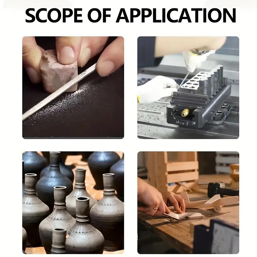 10pc Mini Diamond Needle File Set, Anti-Slip Handle Precision Grinding Tools for DIY Jewelry Making, Metal Glass Ceramic Wood Carving, Model Wax Sculpting, Nail Art & Craft Polishing & Shaping Kit