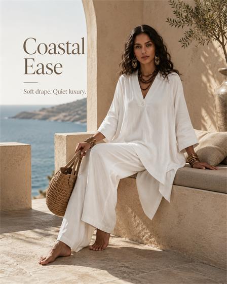 Women’s Elegant V Neck Long Sleeve Two Piece Set, Casual Loose Fit Matching Outfit, Lightweight Comfortable Lounge Set for Daily Wear, Travel, Vacation, Weekend and Stylish Casual Fashion