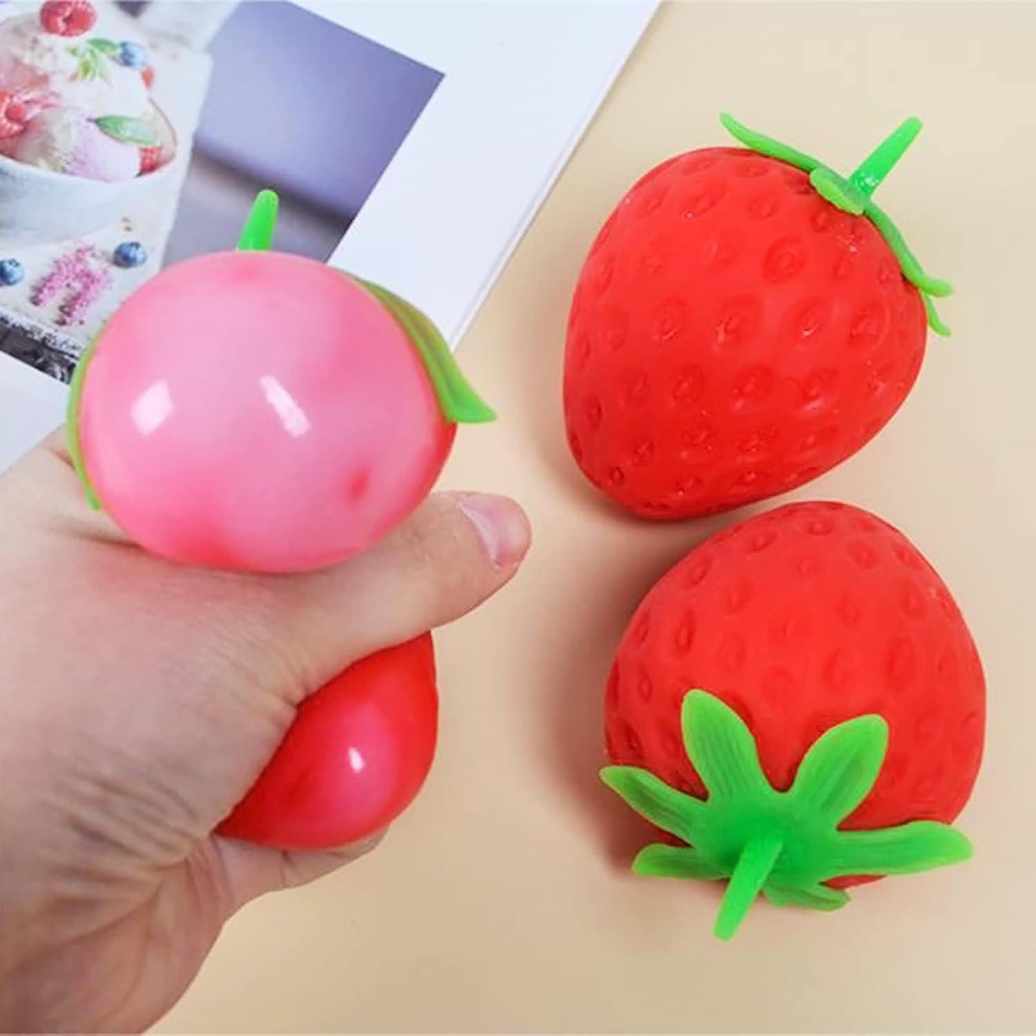 2PCS Cute Strawberry Squeeze Toys, Dragon Fruit Squishy, Strawberry Squishy, Rebounding Sensory, Upgrade Fruit Squishies, Realistic Strawberry Stress Ball, Stress Relief for Office Workers、Anxiety Relief、Focus Improvement、Desktop Decoration
