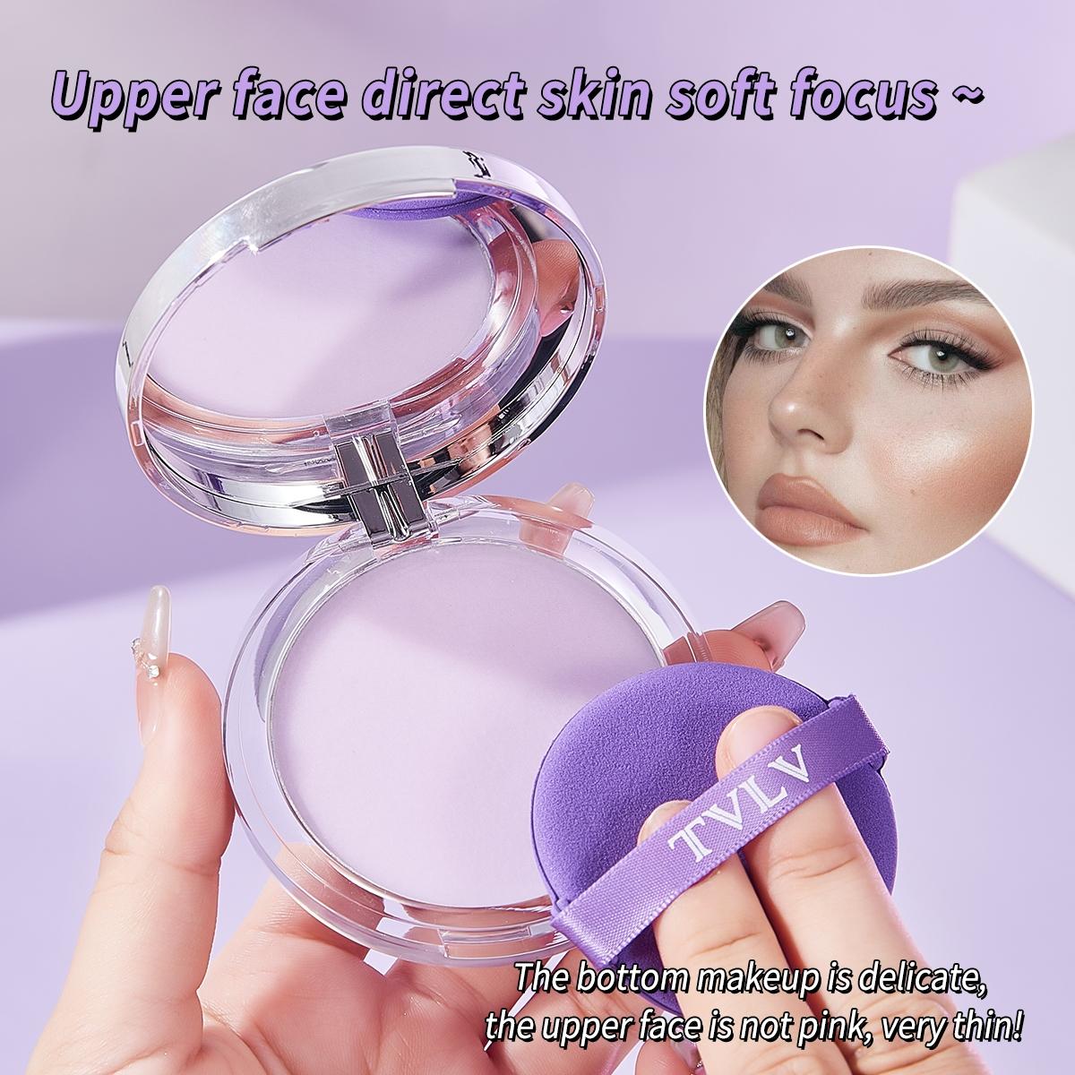 Lavender set makeup powder, light mist, invisible pores, oil control, non sticking powder, waterproof, durable concealer, set makeup powder, suitable for daily use, party use