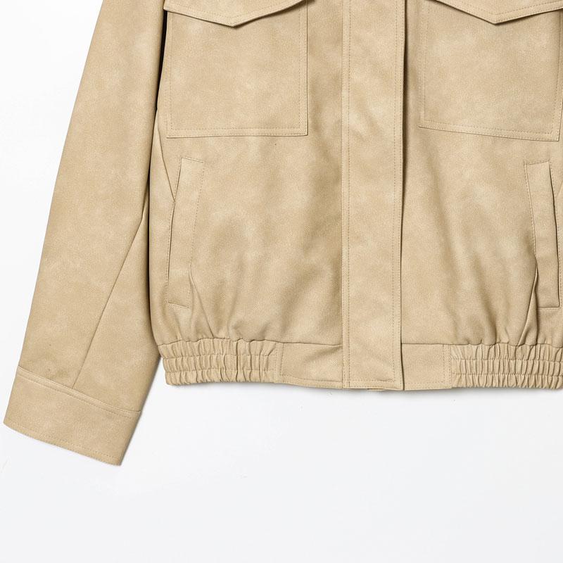 Women's Winter Fitted Jacket Zipper Oversized Stand Collar Multiple Pockets Workwear Street Style Casual Layered Outerwear