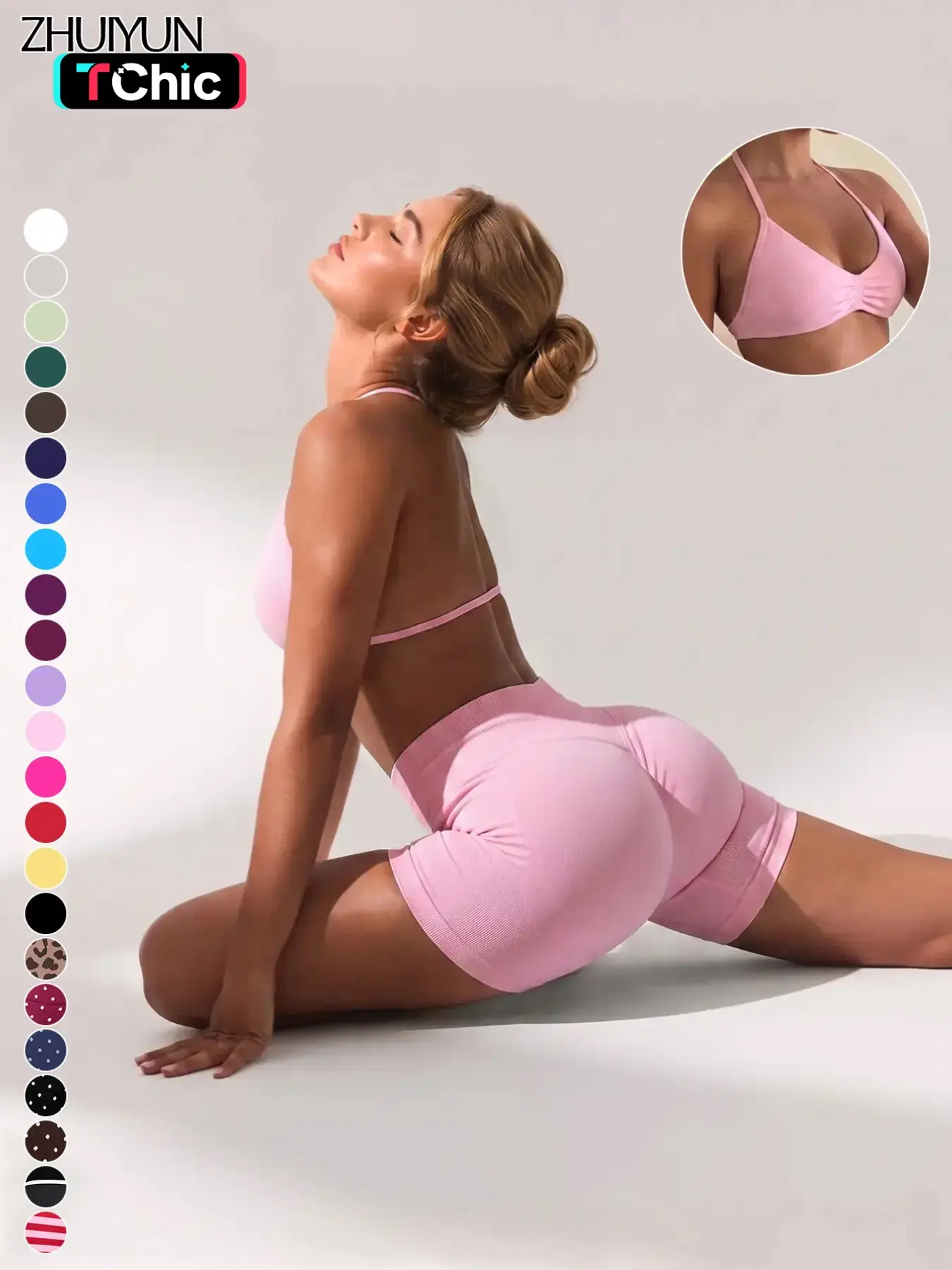 New Women's Sporty Yoga Set, Athletic Clothing Set, High-Waist Tight-Fitting Shorts and Tank Top, Summer Fitness for Running and Gym, High Stretch Activewear