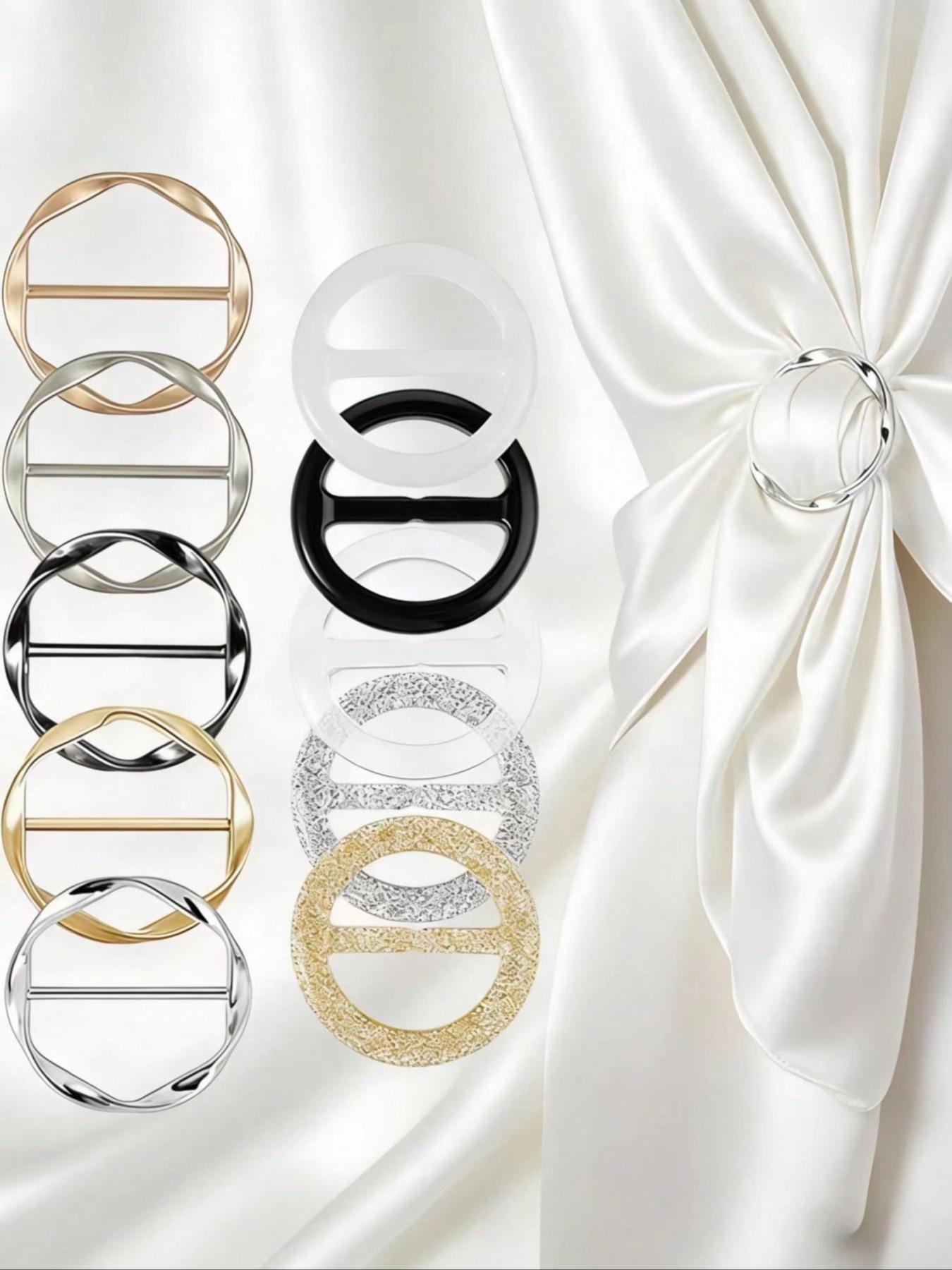 10-Piece Multi-Functional Plastic and Metal Scarf/t-Shirt Clips, Easy Knotting and Waist Cinching, Ideal for Sewing, Knitting, DIY Crafts