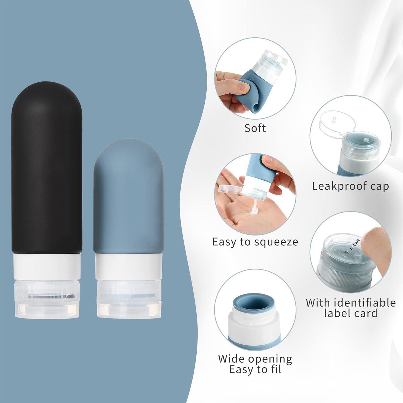 15-Piece Travel Dispenser Set, Silicone Toothbrush Holder, Leak-Proof Reusable Shampoo Conditioner Bottle, Essential Travel Accessories