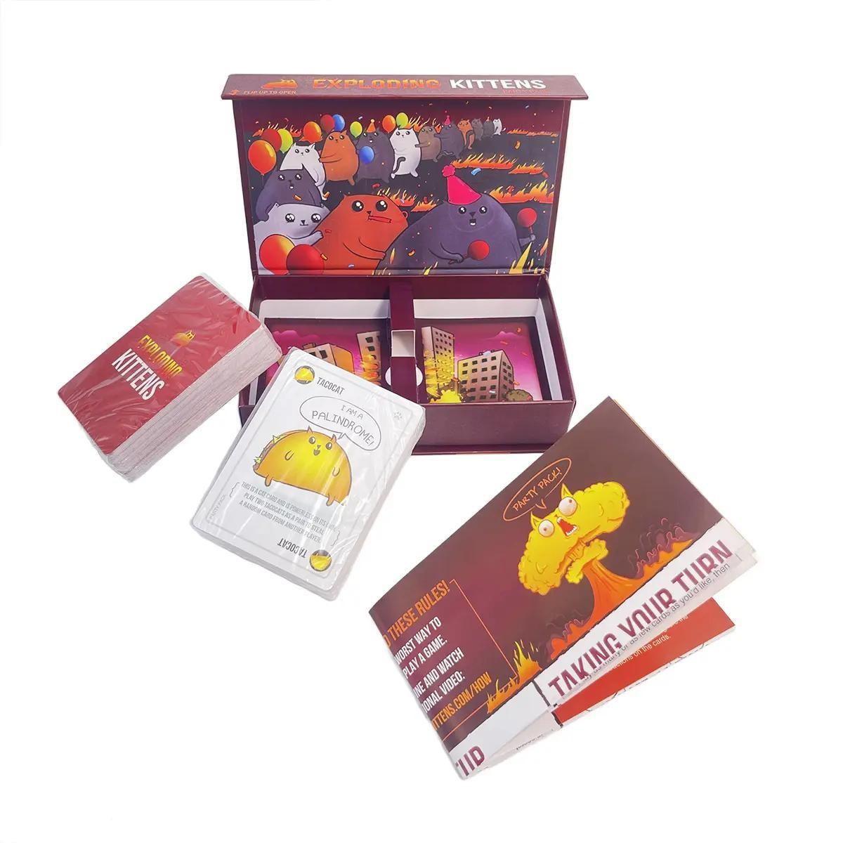 EXPLODING KITTENS Party Card Game, Cute Cat Explosion Game, Quick 15-Minute Family Fun, Suitable for 2-10 Players, Perfect for Parties，English Game