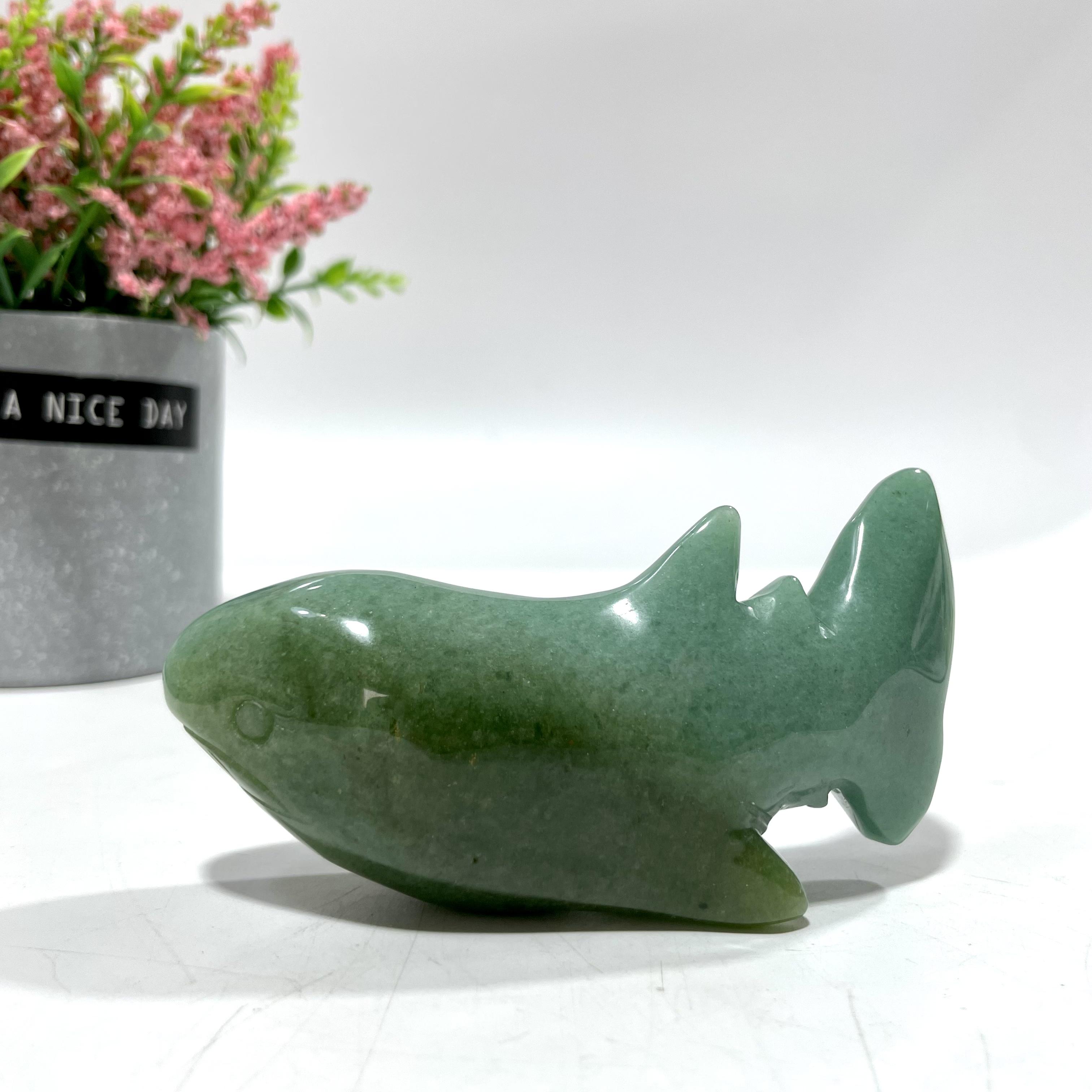 Green Aventurine Animal Crystal Carvings Flower Fairy Cat bird Tortoise Dolphin Bear Fish Seal Dinosaur Rhinoceros Frog Shark Carvings Healing Stones Natural Stone Chakra Balancing Reiki Home Office Decor From IG Crystal