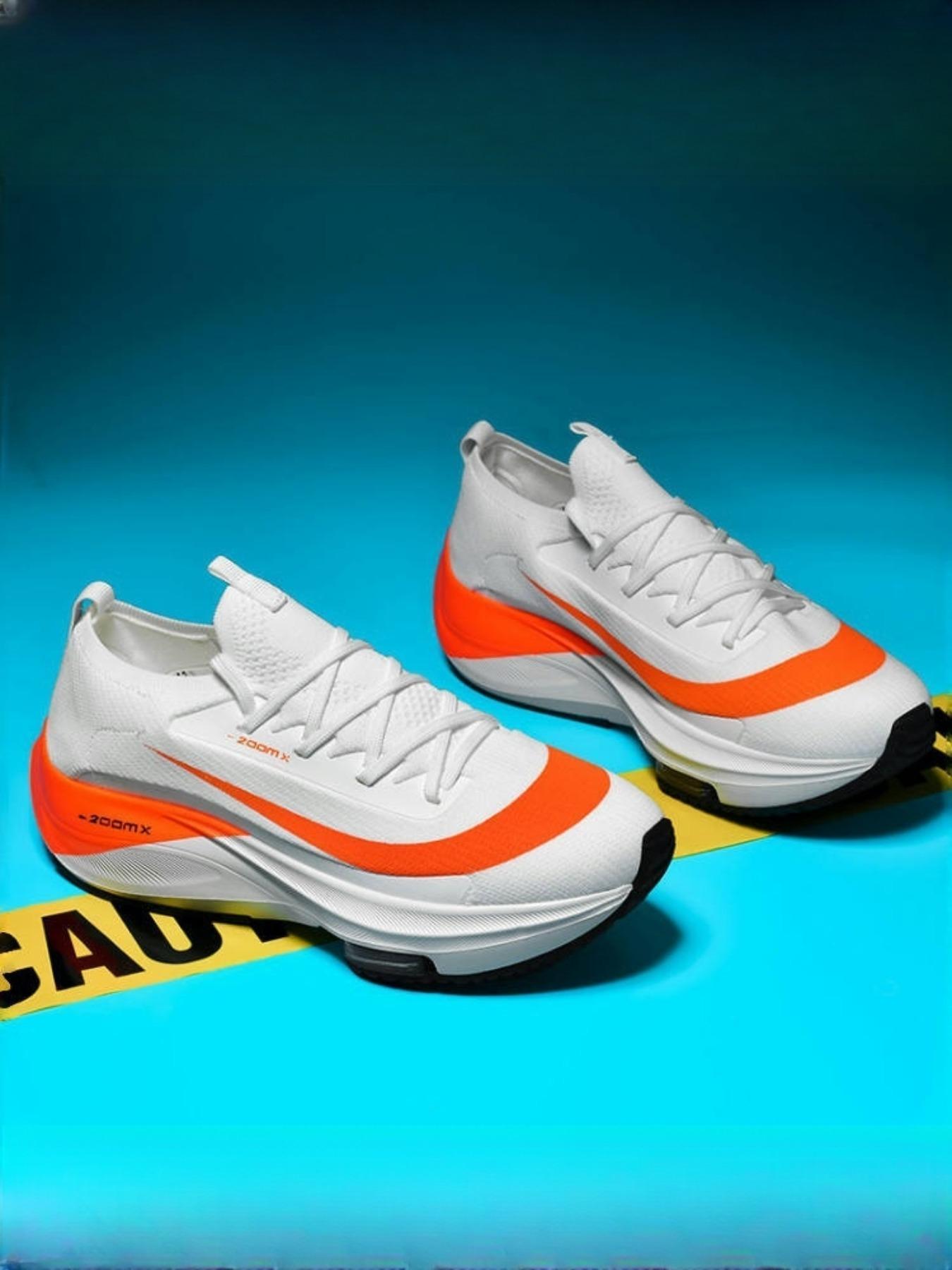 Men's Letter & Striped Print Lace Up, Casual Sporty Breathable Comfortable Running Shoes, Workout Sneakers, athletic running shoes, Non-slip Sneakers for Daily Wear