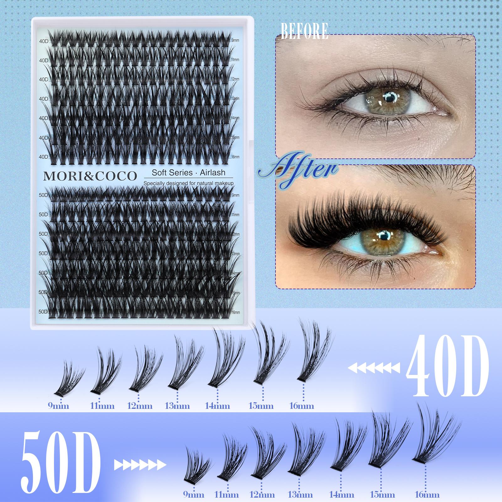 MORI&COCO  DlY Lash Extension Kit Natural Volume Lash Clusters Kit Beginner Friendly Lash