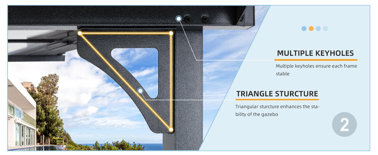 YODOLLA Gazebo for Patio Hard Top Lean to Pergola with Roof Large Wall-Mounted Heavy Duty Awnings for Outdoor Shade Canopy Adjustable Shade YODOLLA Gazebo for Patio Hard Top Lean to Pergola with Roof Large Wall-Mounted Heavy Duty Awnings for Outdoor Shade Canopy Adjustable Shade