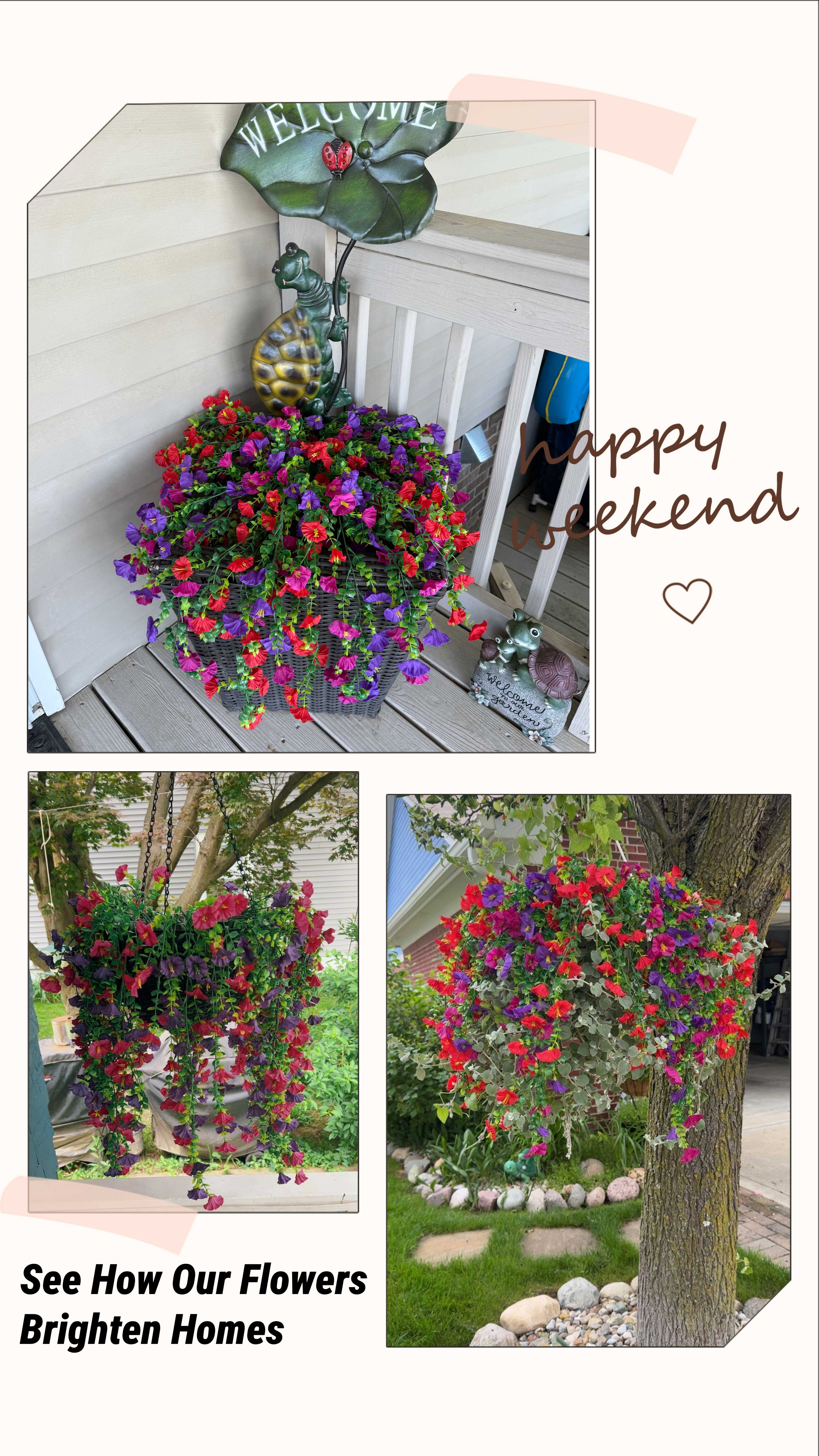 2/4/6Pack Artificial Morning Glory Vine, Faux Flower, Spring/Summer Decoration Decorative Flowers for Home Party Wedding Outdoor Yard Wall Hanging, Ornaments, Mother's Day Gifts 2/4/6Pack Artificial Morning Glory Vine, Faux Flower, Spring/Summer Decoration Decorative Flowers for Home Party Wedding Outdoor Yard Wall Hanging, Ornaments, Mother's Day Gifts
